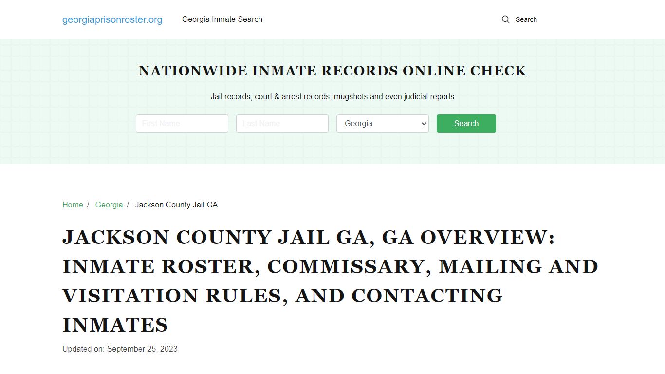 Jackson County Jail GA, GA: Inmate Search, Visitation & Contact Info